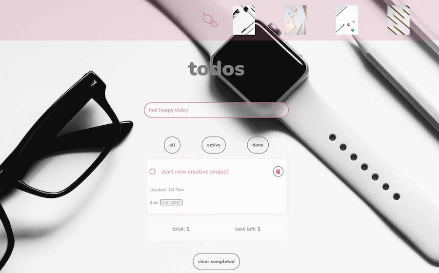 picture of project todos with react